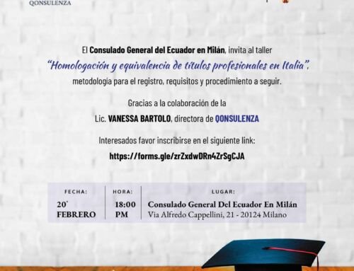 Titoli di studio in Italia: il Consolato dell’Ecuador a Milano lancia un workshop pratico